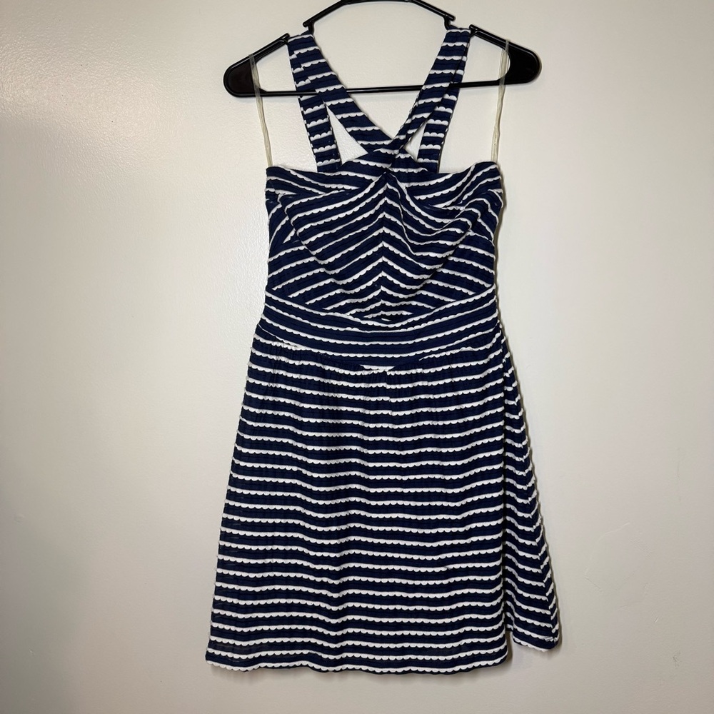 Paper Doll Crisscross Navy and White‎ Mini Dress